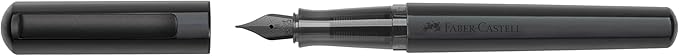Faber-Castell HEXO Fountain Pen, Matte Black - Medium: Modern Fountain Pen with Stainless Steel Medium Nib, Ergonomic Grip & Balanced Aluminum Barrel for Creative Writing