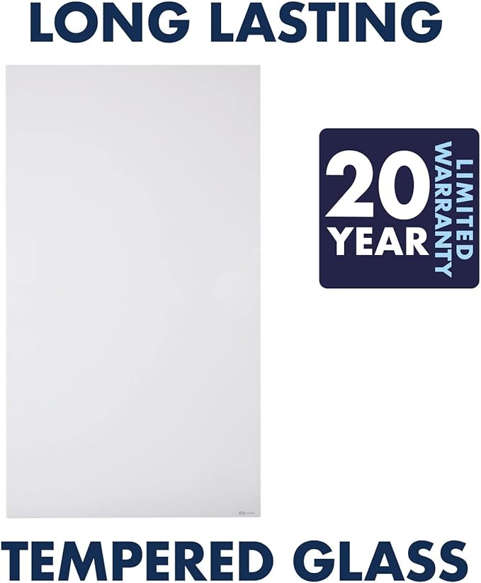 Quartet Whiteboard, Magnetic Dry Erase White Board, Glass 42" x 74" Vertical-Only, Frameless, InvisaMount, White (Q014274IMW)