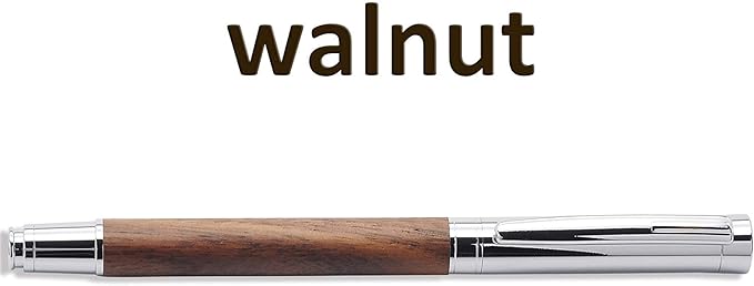 LACHIEVA LUX Elegant Walnut Rollerball Pen Set - Premium Wooden Pen with German Schneider Refill, Luxury Writing Instrument for Men & Women, Executive Gift for Office & Business (Walnut)