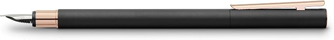 Faber-Castell Neo Slim 343101 Fountain Pen Metal Nib Width F Black with Rose Gold