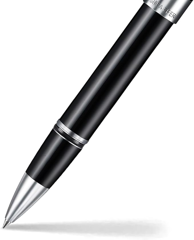 Sheaffer Legacy 9064 Rollerball Pen, Glossy Black Finish with Chrome-Plated Trim, Medium Point, Includes Leather Pouch & Premium Gift Box, Luxury Writing Instrument