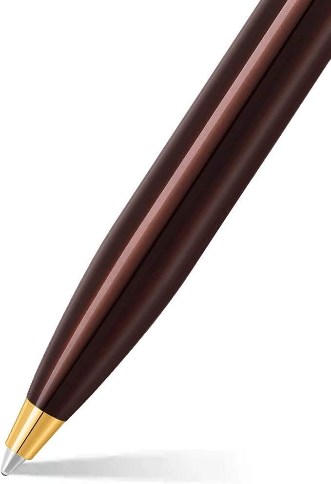 Sheaffer Gift 100 9370 Ballpoint Pen Glossy Coffee Brown with PVD Gold Tone Trim | Coffee Brown Ball Pen | Premium Pen Gift Set