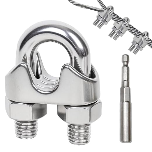 80 Pcs 1/4 inch Stainless Steel Cable Clamps,Wire Rope Clamp | Wire Rope Clamp, Commercial Use, Industrial Use, Residential Projects