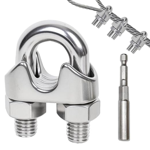 30 Pcs 3/8 inch Stainless Steel Cable Clamps,Wire Rope Clamp | Wire Rope Clamp, Commercial Use, Industrial Use, Residential Projects