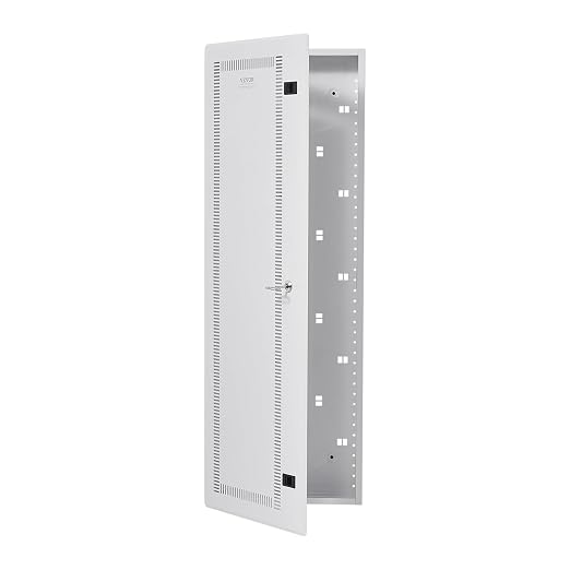 VEVOR Media Enclosure, 42-Inch, Structured Media Center with Vented Hinged Door, Cable Management Box, Structured Wiring Multi-Media Cabinet, Recessed Electrical Media Box, for Network Distribution
