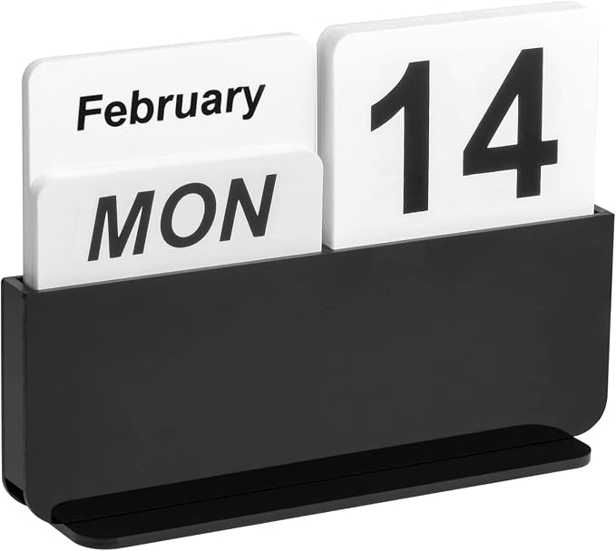 Acrylic Perpetual Calendar, Desktop Calendar 2025-2030 with Decorative Flip Block Perpetual Month, Date and Day Boards for Office Desktop Home Decro Ornaments