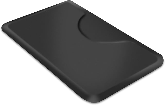 Saloniture 3 ft. x 5 ft. Salon & Barber Shop Chair Anti-Fatigue Floor Mat - Black Rectangle - 7/8 in. Thick