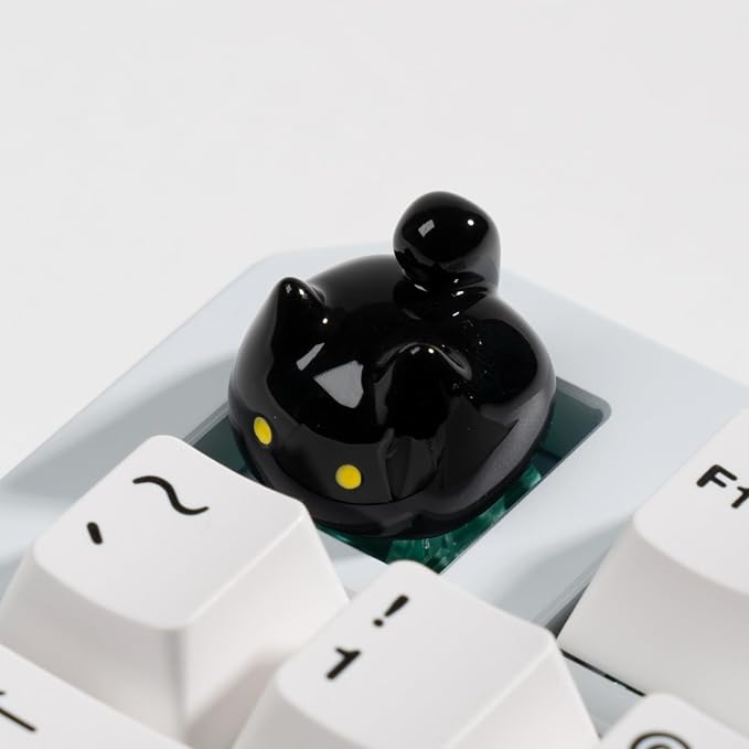 Artisan Cat Keycap for Mechanical Keyboards, Orange and White, 3D Printed Resin, 1U Size, MX Switch Compatible, Decorative Design for Gaming and Typing (MKK-04)