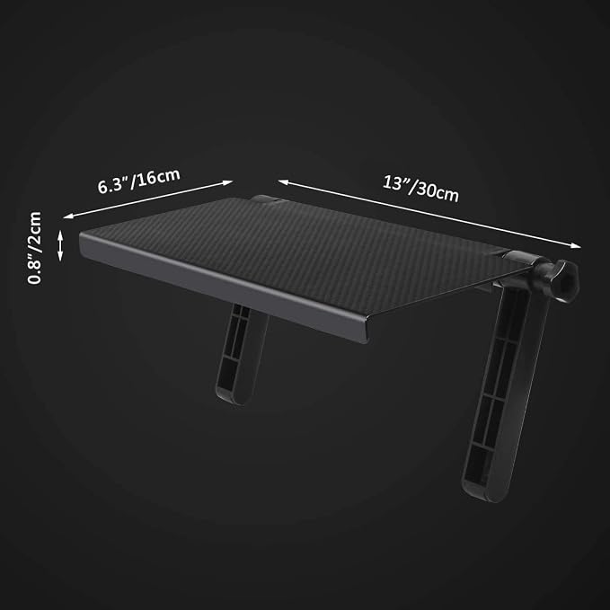 AHIER 13 Inch Cable Box Shelf for Wall Mounted TV, TV Top Shelf Mount on Desktop Computer Monitor to Hold Cable Boxes, Media Boxes, Game Console Black