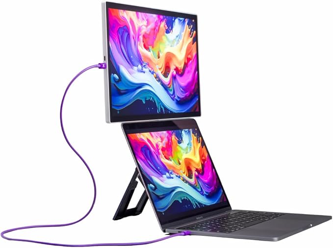 Espresso Lite 15 Portable Monitor (White) – 15.6” Full HD USB-C Display, Single-Cable Power, Ultra-Light Travel Monitor for Laptop, iPad & USB-C Devices
