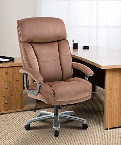 CLATINA Ergonomic High-Back Fabric Executive Chair with Thick Padding Headrest Armrest and Lumbar Support 400lbs Task Office Chairs for Heavy People-BR