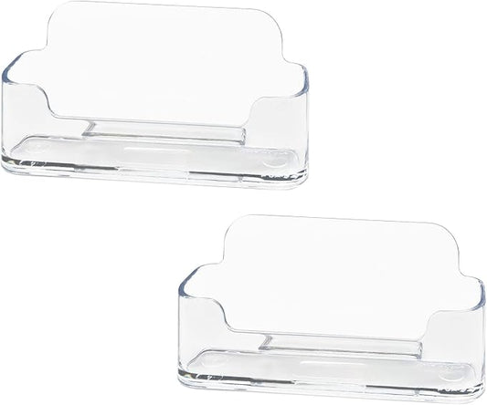 HSYMQ Acrylic Business Card Holder for Desk, Clear Plastic Business Cards Display Holders Stand, Fits 30-50 Business Cards