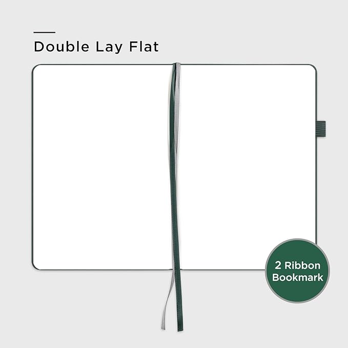 &And Per Se Blank Sketch Notebook, A5 Hardcover, 160 Pages 100gsm Thick Paper, Unlined Journal for Drawing, Doodling, Hand Lettering – Creative Gift for Artists, Designers, Writers (Green)