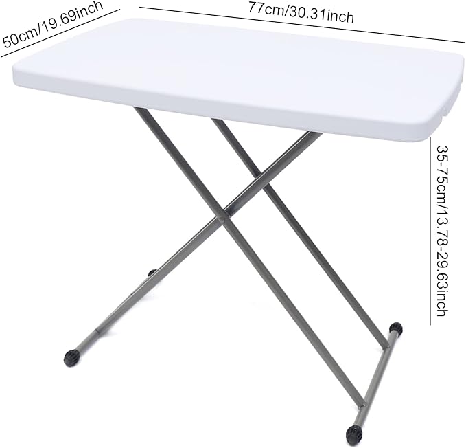 Folding Desk Home Office Desk Laptop Study Writing Table Height Adjustable,Portable Folding Desk Writing Computer Desk for Home Office Trips(White)
