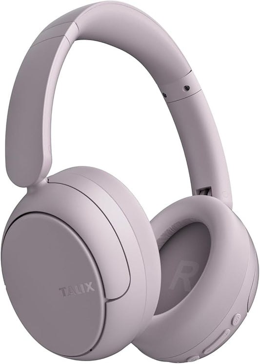 TALIX H30 Hybrid Active Noise Cancelling Headphones, 110H Playtime Hi-Res Audio Bluetooth 6.0 Wireless Over Ear ANC Headphones for Commute/Travel (Purple)