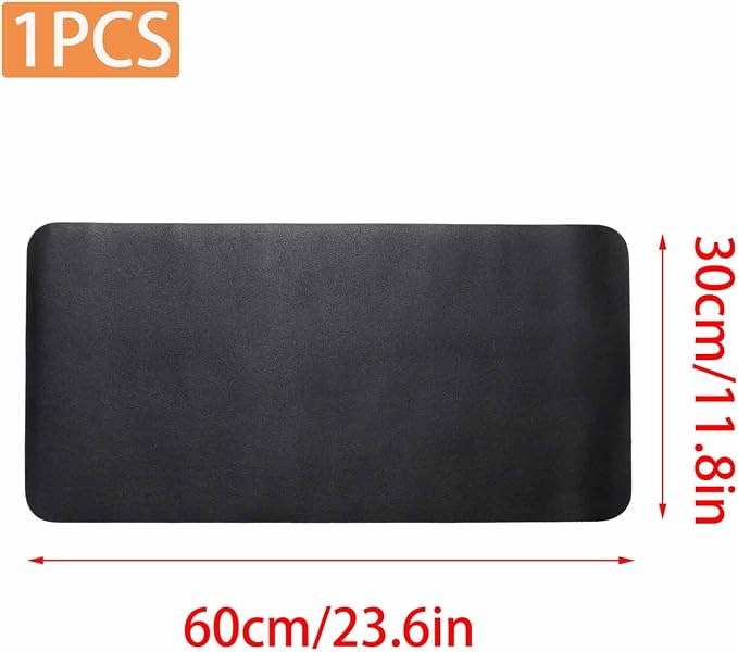 24" x 12" PU Leather Keyboard Pad Desk Protector Mat for Vanity Makeup Laptop Keyboard Mouse, Black