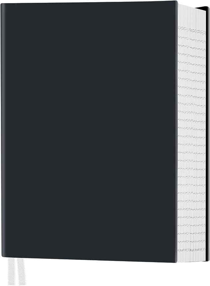 Notebook Journal, Dotted Journal, 8.5" x 11", 400 Pages Dot Grid Notebook, No Bleed Thick Paper, Leather Journal for Bullet Journaling, Work, School, Notes, 125pcs Sticky Tabs, Inner Pocket, Black