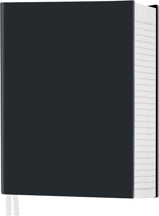 Notebook Journal, Dotted Journal, 8.5" x 11", 400 Pages Dot Grid Notebook, No Bleed Thick Paper, Leather Journal for Bullet Journaling, Work, School, Notes, 125pcs Sticky Tabs, Inner Pocket, Black