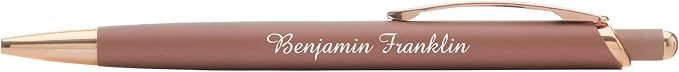 Custom Pens Gift Set - 2 Pack of Majestic Rose Gold Pens - Soft Touch Metal w/gift box - Luxury Ballpoint Pen Personalized Engraved with Name | Perfect for Him or Her (Rose - Black)