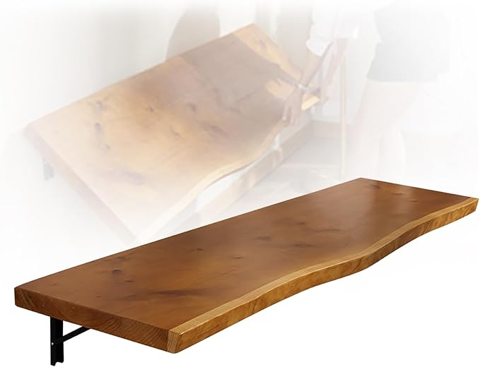 Wall Mounted Folding Table, Space Saving Wall Desk with Pine Wood, Fold Down Desk Shelf for Home,Dining,Laundry Room,Kitchen,Clothes 1" Thick 70.8"x17.7"