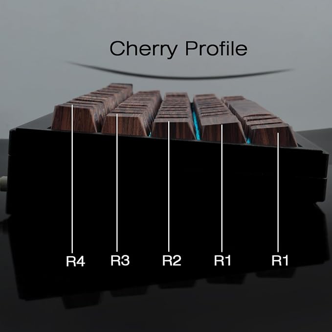 Tsungup Custom Keycaps 75 Percent,PBT Side Print 136 Keys Retro Brown Key caps Wooden Walnut Textures Keycap Set,Shine Through Duy Sub Cherry Profile Keyboard Keycaps
