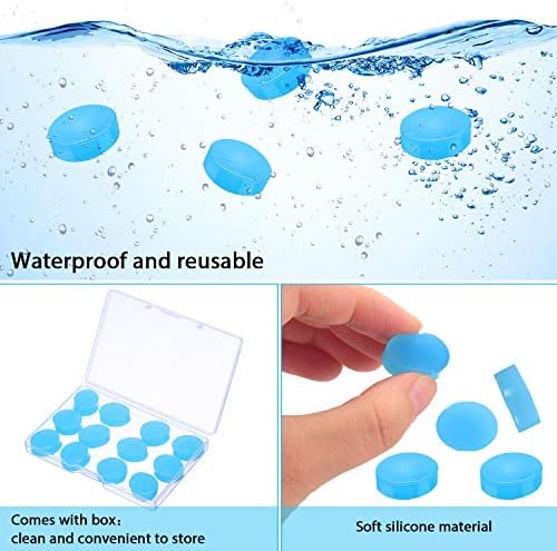Frienda 36 Pair Ear Plug for Sleeping Reusable Moldable Wax Silicone Earplug 27db Gel Noise Cancelling Earplug with Case Waterproof Ear Protection for Swimming Snoring Study Travel(White, Blue, Green)