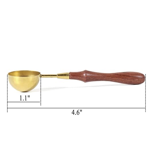 Yoption Rose Wood Wax Seal Warmer with Melting Spoon Kit, Wax Sticks, Beads, Furnace Tool Stove Pot (#1)