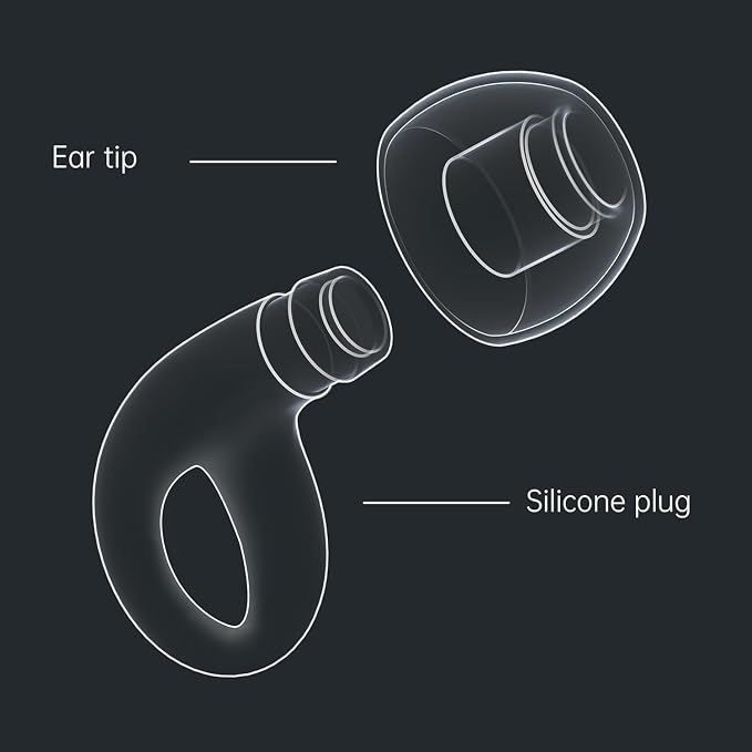 Ear Plugs for Sleeping Deep Focus, Travel, Snoring, 30dB Noise Reduction | Reusable Silicone Earplugs, Noise Cancelling, High Fidelity Hearing Protection, Black
