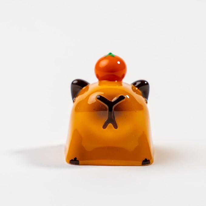 Artisan Capybara Keycap, 1U Handmade Resin, MX Switch Compatible for Mechanical Keyboards, Chill Animal Design