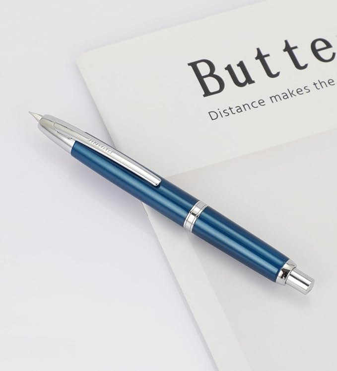 Jinhao 10 Retractable Fountain Pen, Pearl blue F Writing Pen with Converter and Pen Box