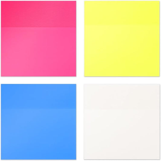 200 Sheets Transparent Sticky Notes Clear Sticky Notes See Through Sticky Notes 3x3 Inch Clear Note Pads Waterproof Translucent Post It Notes for Books Annotation Office School Supplies (4 Colors)