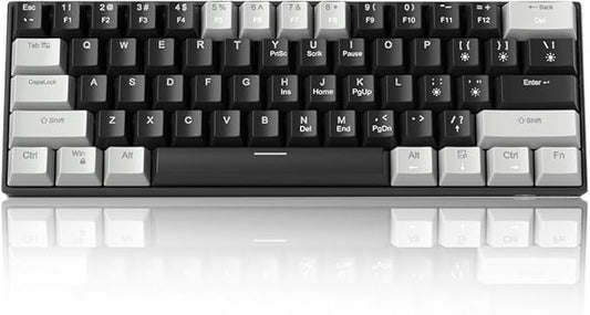 Camiysn 60% Mechanical Gaming Keyboard,Mixed Color Keycaps Gaming Keyboard with Linear Red Switches, Detachable Type-C Cable Mini Keyboard with Blue LED Light for PC/Laptop
