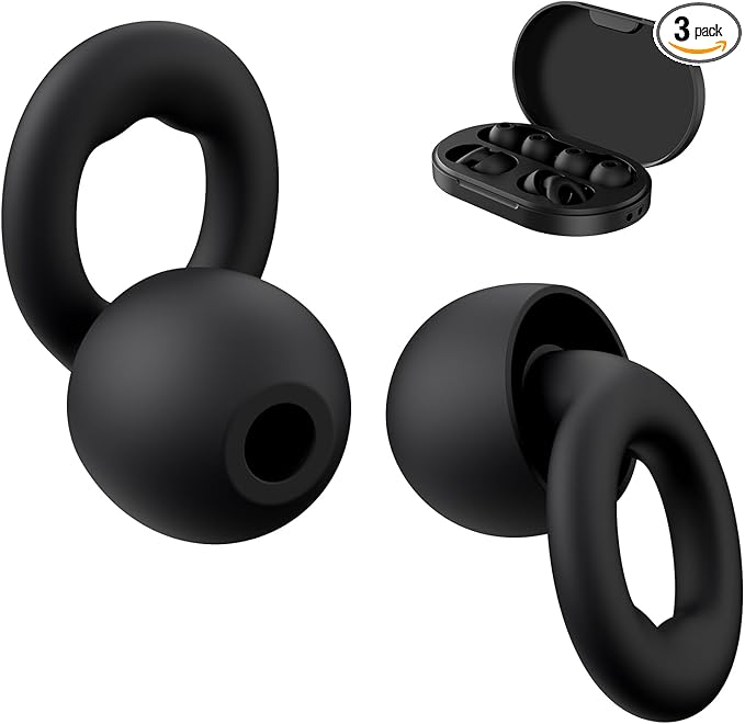 FEYCH Ear Plugs for Sleeping Noise Reduction Silicon Earplugs with Storage Case 28dB Noise Cancelling 6 Pieces