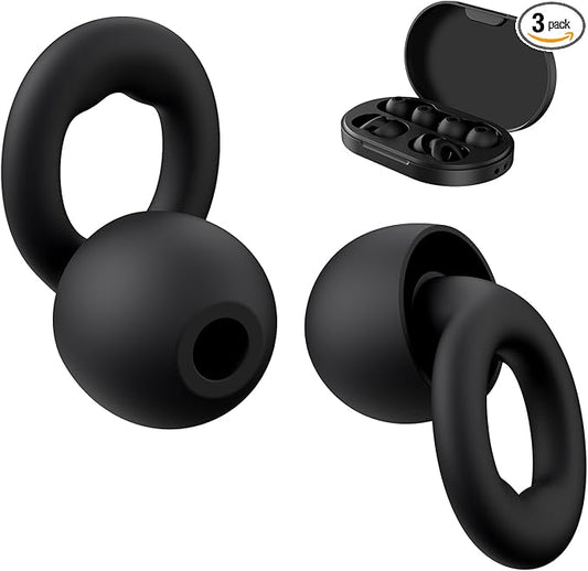 FEYCH Ear Plugs for Sleeping Noise Reduction Silicon Earplugs with Storage Case 28dB Noise Cancelling 6 Pieces