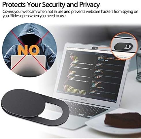 Ultra-Slim Laptop Camera Cover Slide | 0.03 Inch Thick | Upholds Digital Privacy | Compatible with Mobiles, Tablets, Desktops & Laptops | Classic Black - 3 Pack