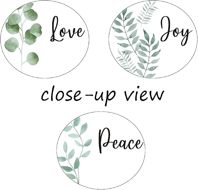 3 Piece Inspirational Wall Art, White Plants Background Picture, Quotes "Love Joy Peace" Canvas Print for Bedroom Decor, Triptych Entrepreneur Painting Framed Artwork for Gym Wall Decor (48"Wx24" H)