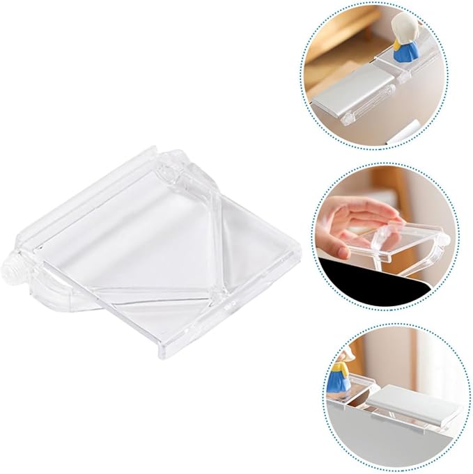 SOLUSTRE Sturdy Plastic Tv Top Storage Bracket Desk Shelving for Top of Desk No Drill Over Monitor Shelf Router Use Shelf