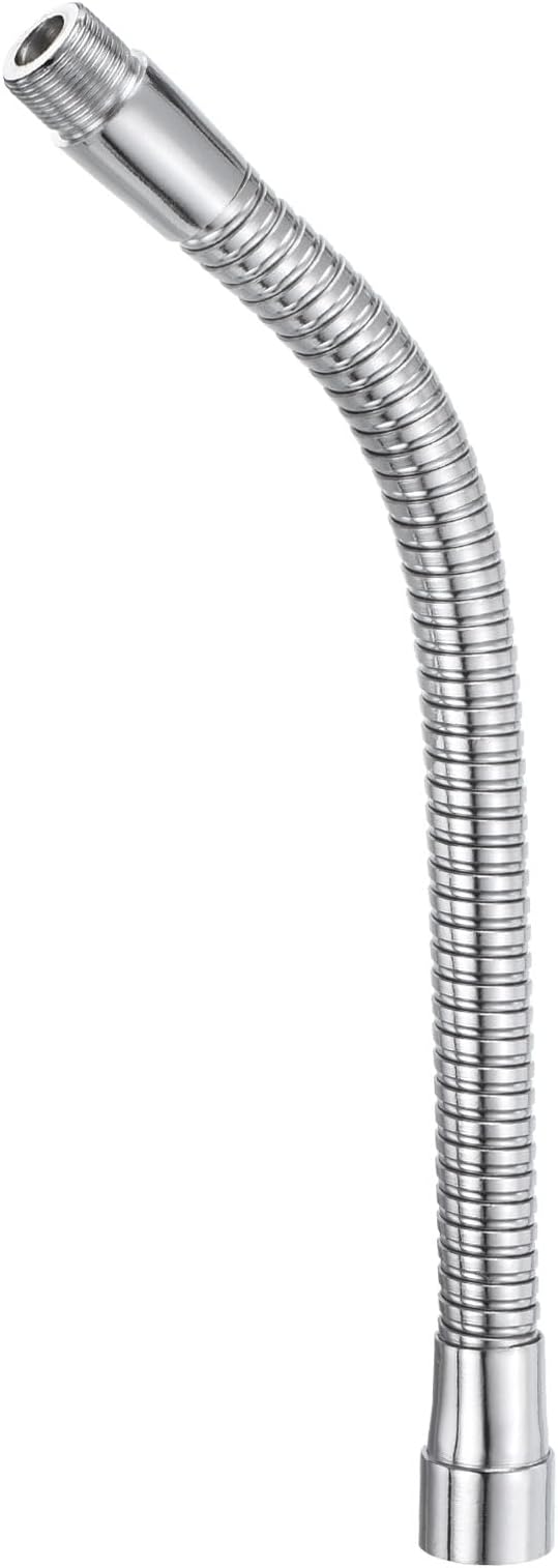 PATIKIL 10" Microphone Gooseneck, 5/8"-27 Thread Metal Universal Hose Flexible Arm Gooseneck Tube Extension for Multifunction DIY, Silver Tone
