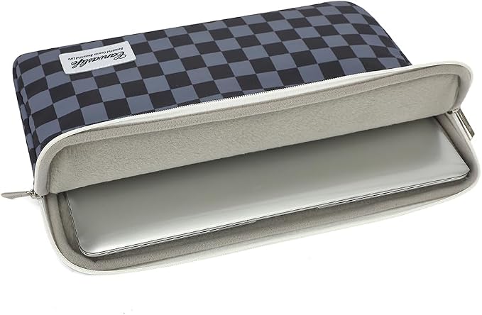 Canvaslife Black Checker Pattern Laptop Sleeve 15 Inch 15 Case and 15.6 Laptop Bag