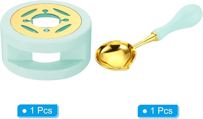 PATIKIL Seal Kit, Wax Seal Warmer With Melting Spoon, Retro Melt Stove Pot Furnace Tool for Sealing Beads Stamp Letter Envelope, Green