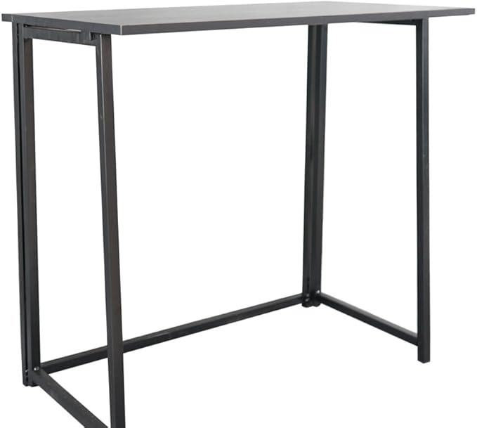 Folding Computer Desk for Small Spaces, Need Assembly Space-Saving Home Office Desk, Foldable Computer Table, Laptop Table, Writing Desk, Compact Study Reading Table (Black)