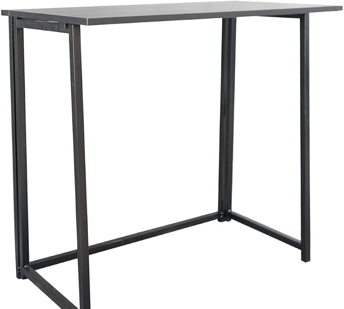 Vasitelan Folding Desk, Small Foldable Desk 31.5" for Small Spaces, Space Saving Computer Table Writing Workstation for Home Office, Easy Assembly (Black)