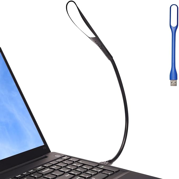 Dimmable USB Lamp, Flexible Keyboard Light, Mini USB Light for Laptop (14-LED-Bead, 3-Level Adjustable Brightness, On/Off Touch Switch, Black)