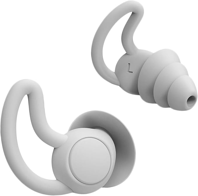 Noise Reduction Soft Reusable Silicone Sound Blocking for Adults Men Women Lightweight Comfortable Noise Prevention for Work Study Travel Grey