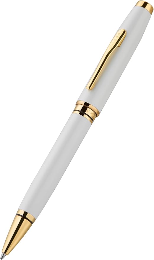 Cross Coventry Pearl White Lacquer & Gold PVD Appointments Ballpoint Pen - Refillable Pen for Smooth Writing - Professional, Elegant Accessory - Black Ink - Long-Lasting Use - Desk Essential