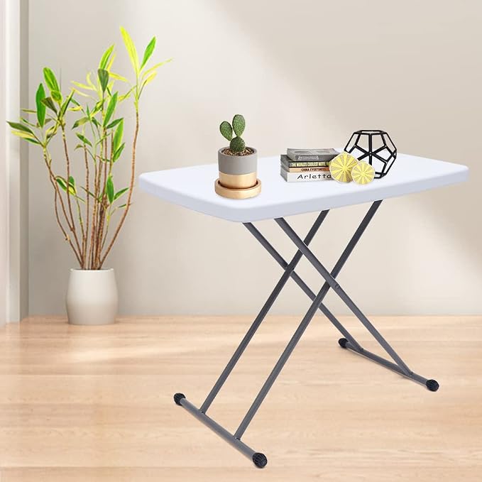 Folding Desk Home Office Desk Laptop Study Writing Table Height Adjustable,Portable Folding Desk Writing Computer Desk for Home Office Trips(White)