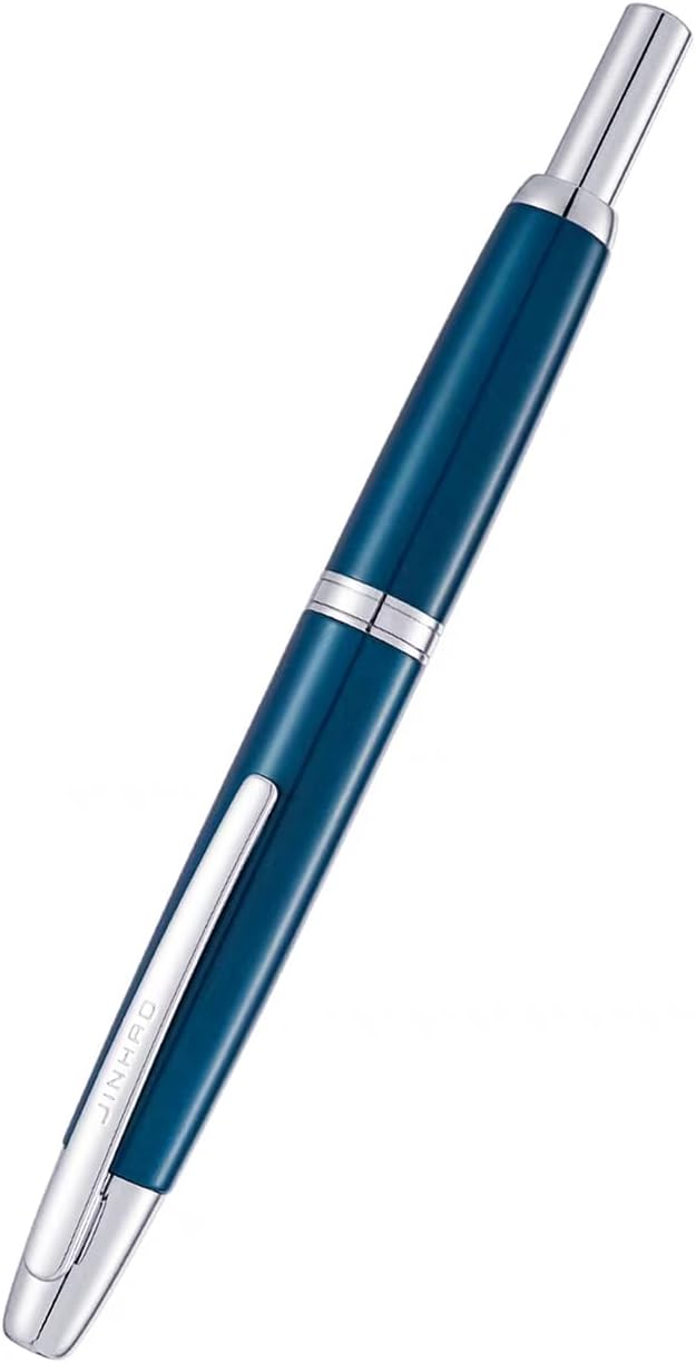 Jinhao 10 Retractable Fountain Pen, Pearl blue F Writing Pen with Converter and Pen Box