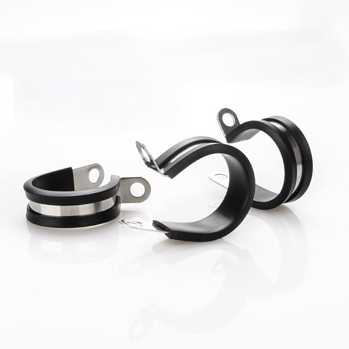 LOKMAN 20 Pack 5/16 Inch Stainless Steel Cable Clamp, Rubber Cushioned Insulated Metal Clamp, Tube Holder for Tube, Pipe or Wire Cord Installation