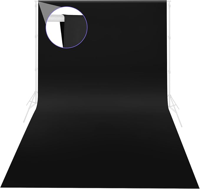 JINSUI Black Backdrop Photo Background Photography Photoshoot 10x20 ft | High-density fabric, large and thick, ideal for birthday party, portrait, video studio, durable and wrinkle-resistant.