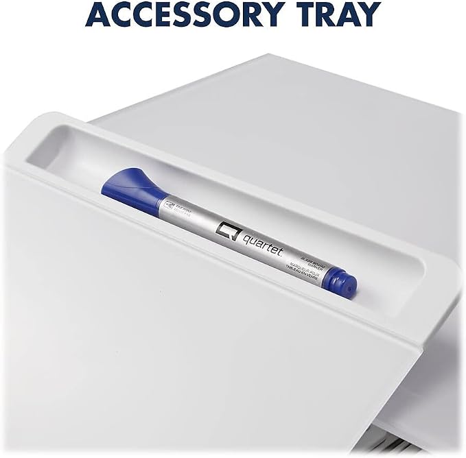 Quartet Desktop Glass Monitor Riser for Computer with Dry-Erase Board, Adjustable Height (Q090GMRW01)